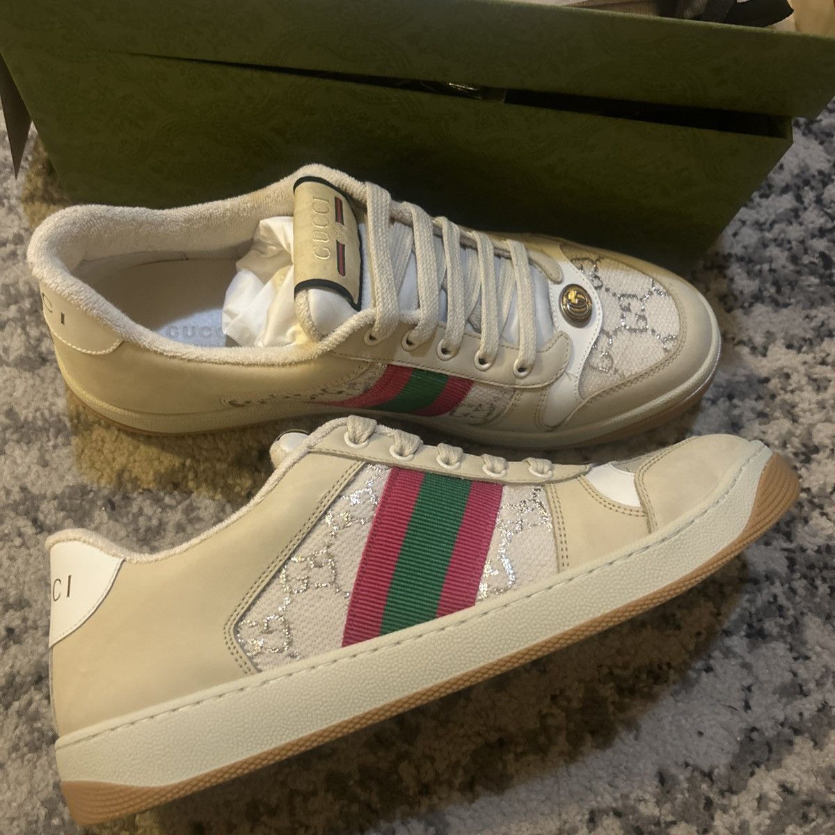 Gucci Gucci Screener Light GG Lame Sneaker size 42 Size US 12 / IT 42 - 5 Thumbnail