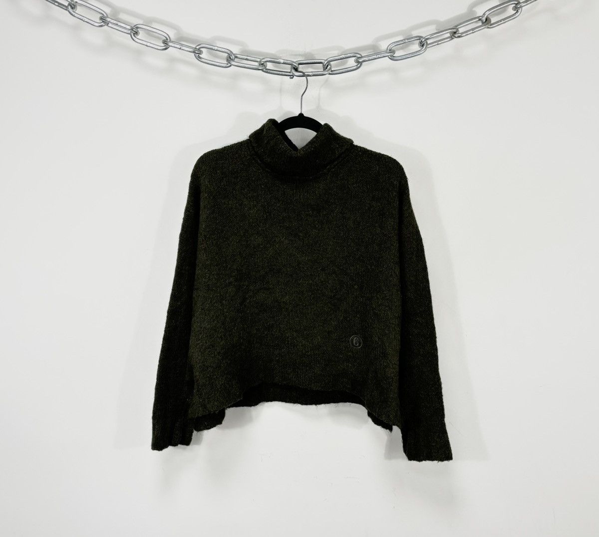 Maison Margiela Maison Margiela MM6 Khaki Green Mohair Turtleneck Sweater Size M / US 6-8 / IT 42-44 - 1 Thumbnail