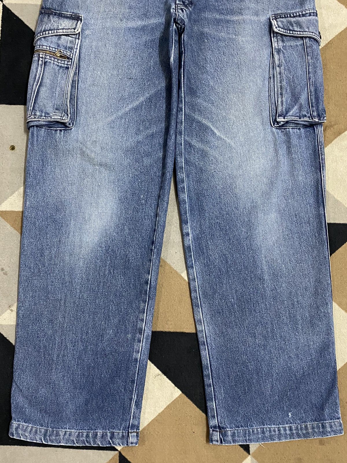Hope Vintage Avant Garde Faded Wash Cargo Jeans Size US 34 / EU 50 - 5 Thumbnail
