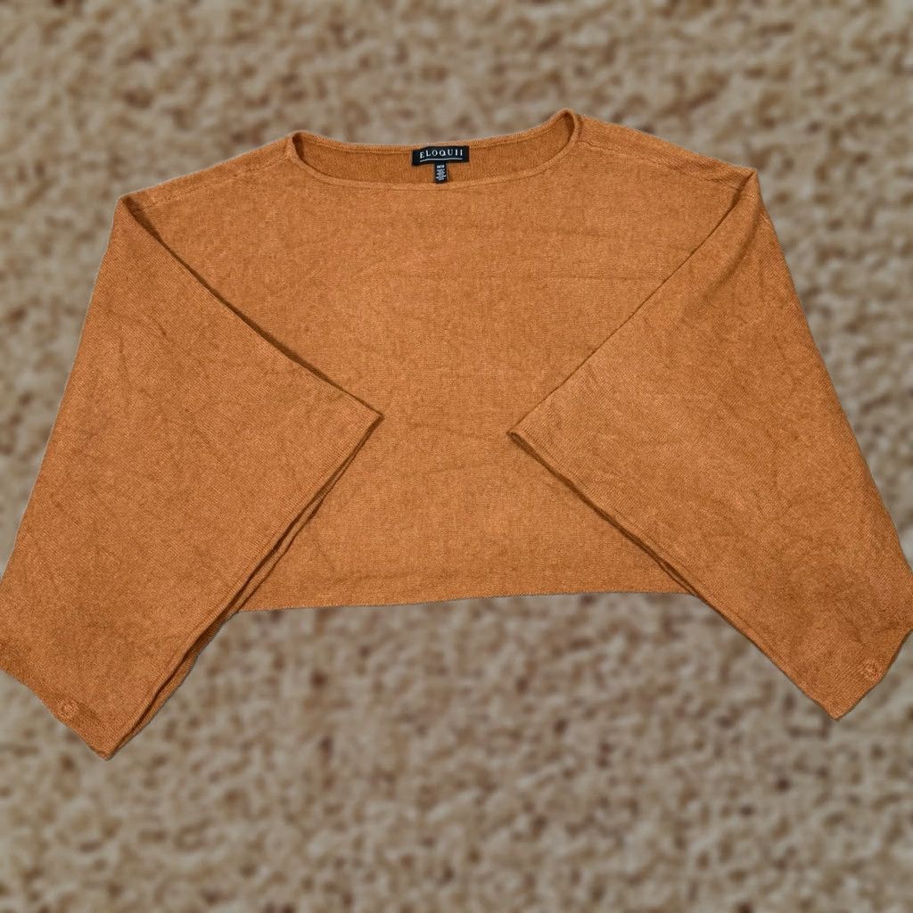 Vintage VINTAGE Eloquii Overside Draped Cropped Stretch Sweater Fit Women's Size 18/20 Brown NWT Size XXL / US 16-18 / IT 52-54 - 1 Thumbnail