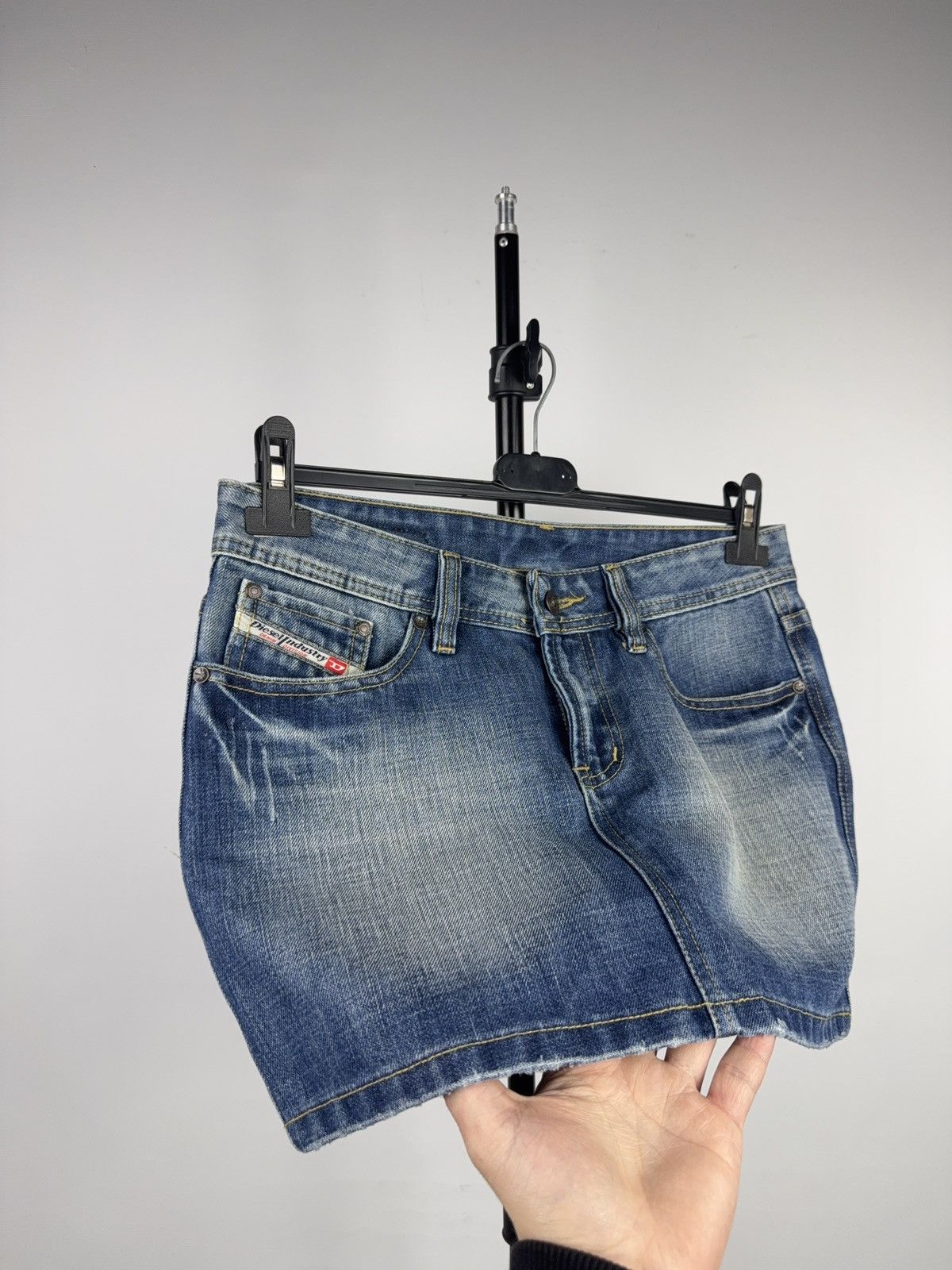 Diesel Luxury Diesel Industry Denim Mini Skirt Y2K Distressed Blue Size 30" / US 8 / IT 44 - 4 Thumbnail