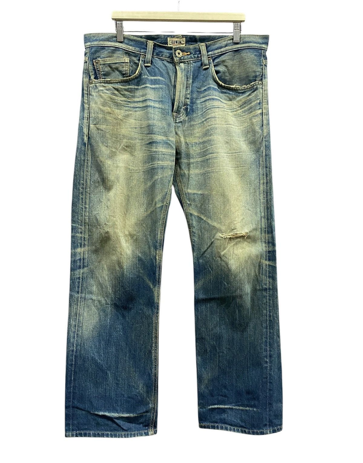 Vintage EDWIN Distressed Blue Jeans