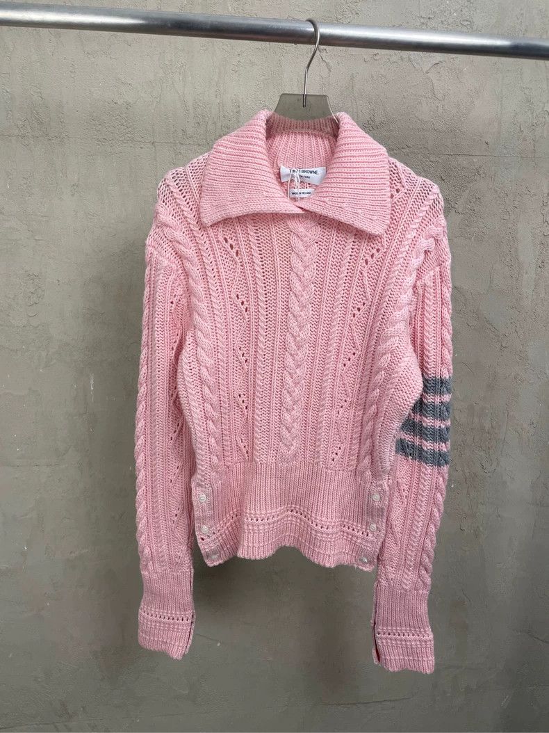Thom Browne Thom browne Cherry blossom pink four-striped turtleneck kni Size S / US 4 / IT 40 - 2 Thumbnail