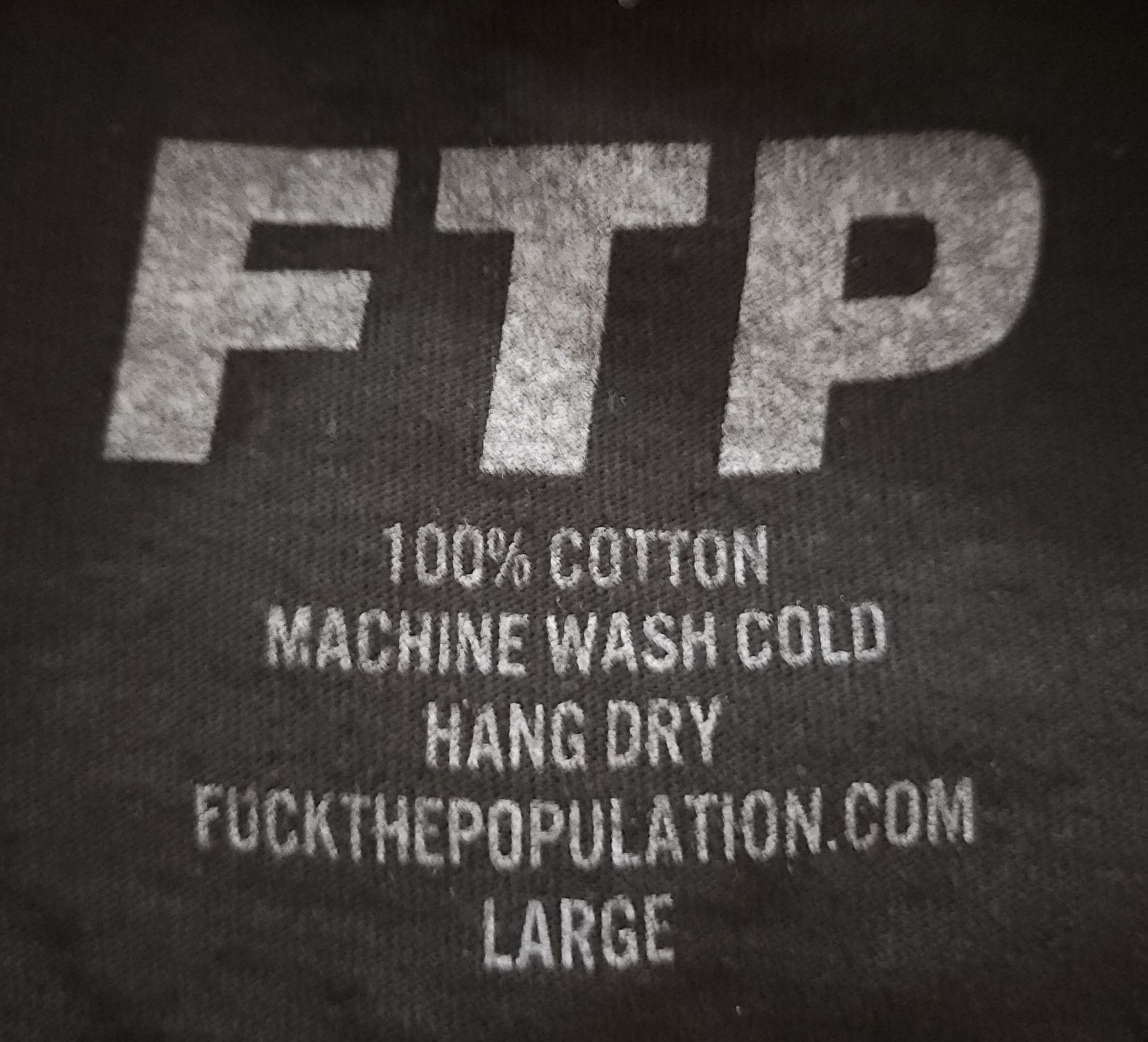 Fuck The Population FTP CRISIS T-SHIRT SIZE LARGE (2015) Size US L / EU 52-54 / 3 - 5 Thumbnail