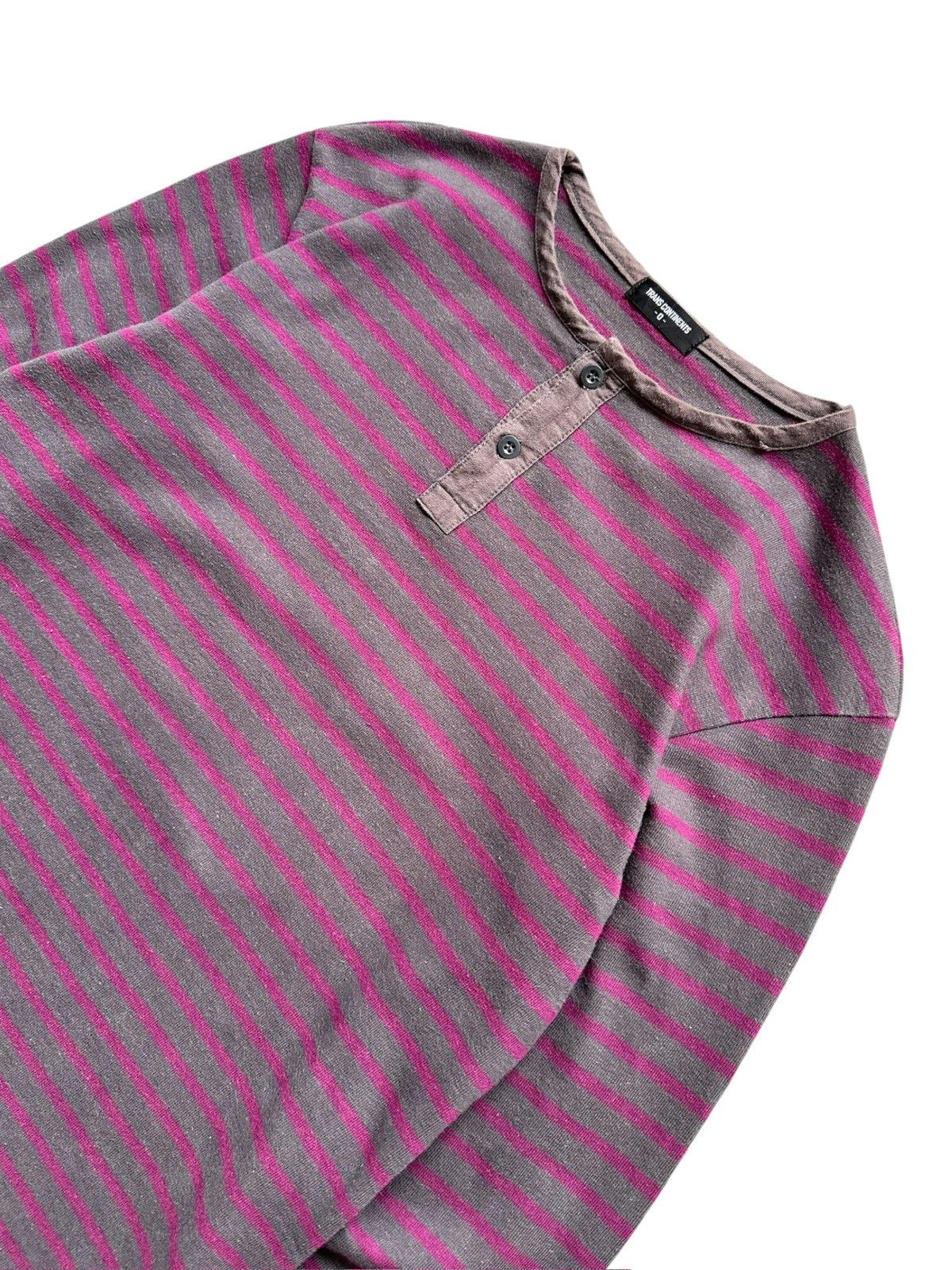 If Six Was Nine 00's Trans Continents - Striped Henley neck long sleeve Size US M / EU 48-50 / 2 - 3 Thumbnail