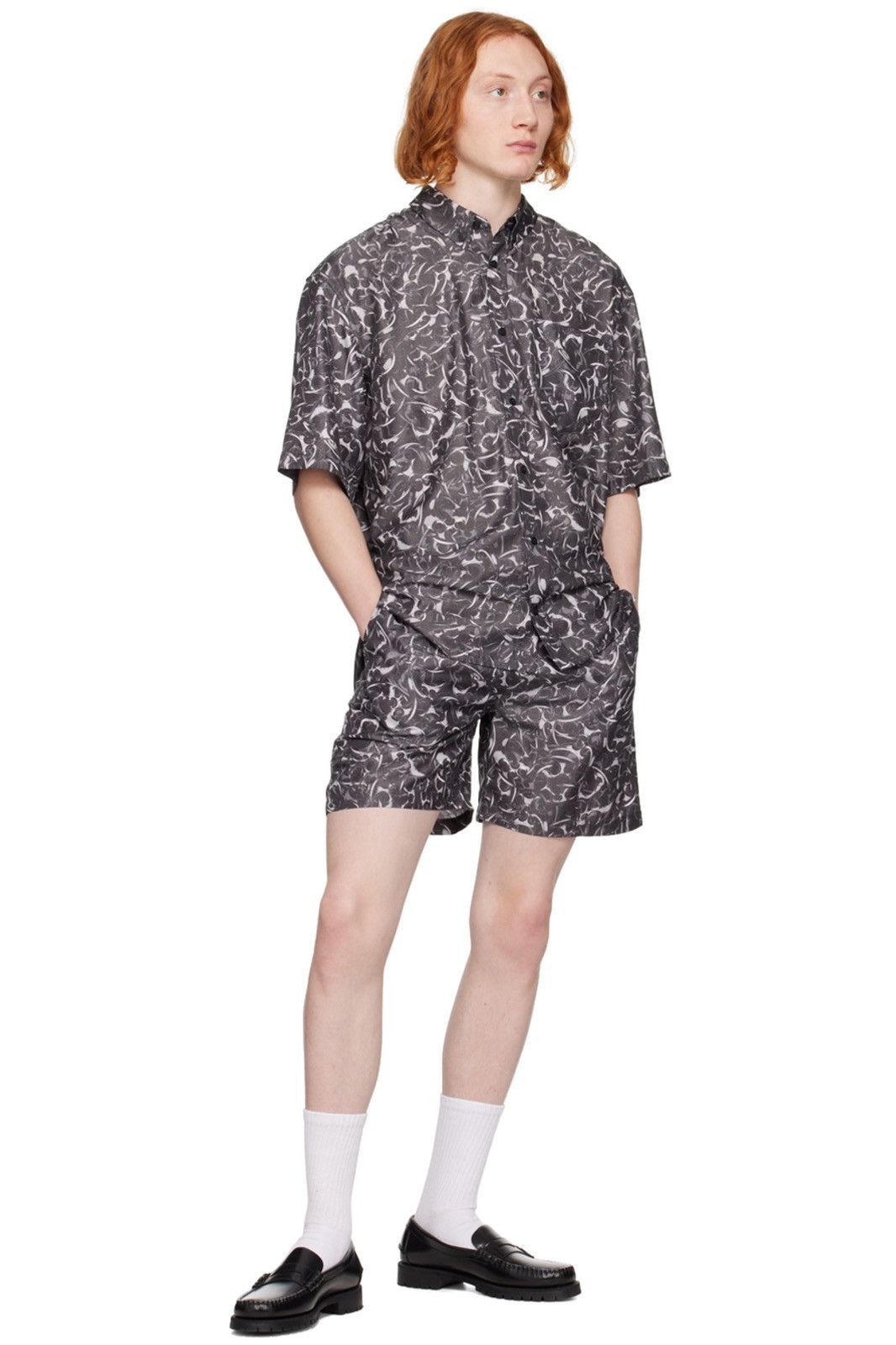 Han Kjobenhavn !DS! FW22 Han Kjobenhavn Chrome Tribal Printed Track Shorts Size US 32 / EU 48 - 5 Thumbnail