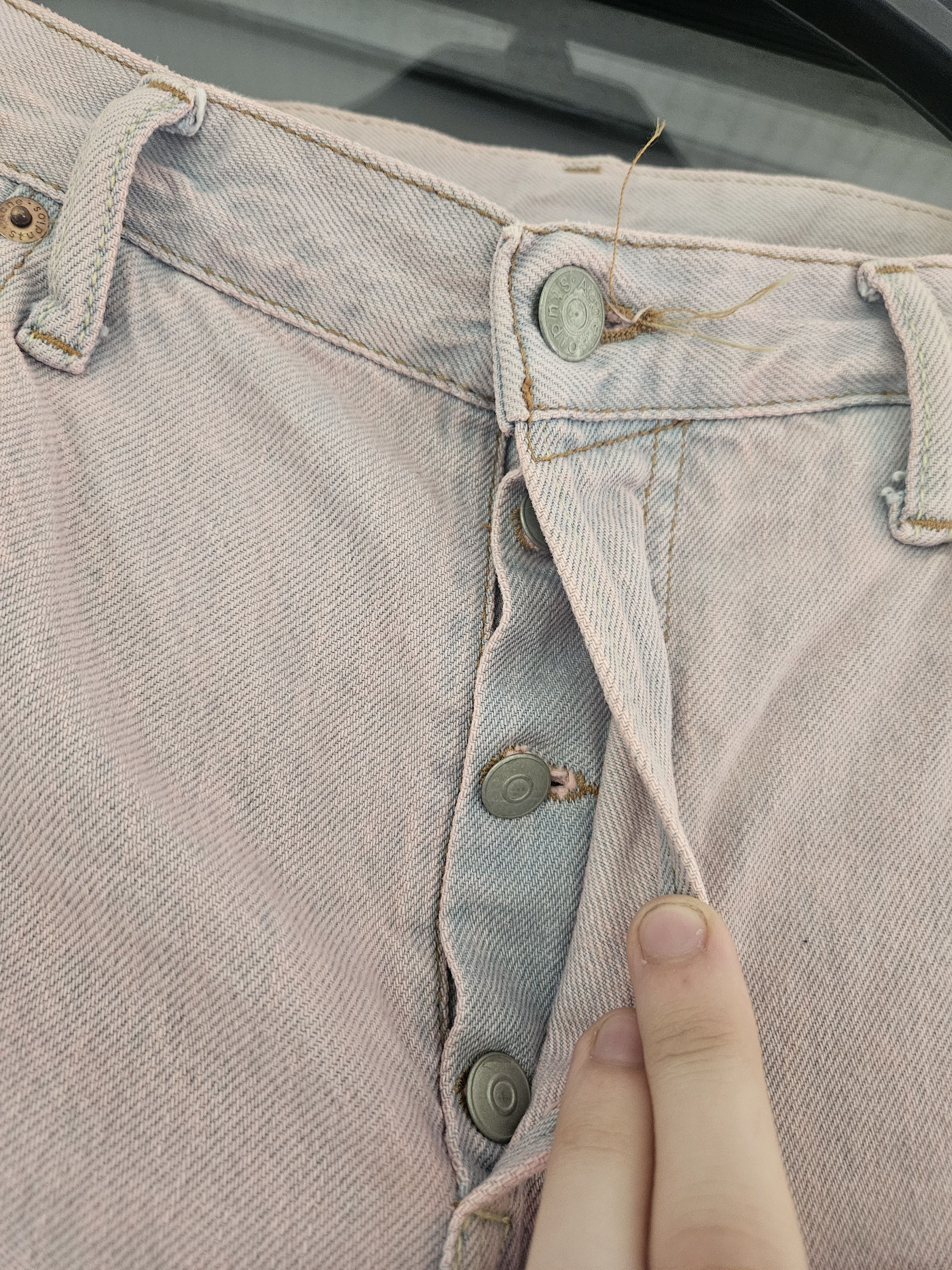 Acne Studios Blå Konst 1997 Pink Chalk A00048 Patch Denim Jeans Size US 34 / EU 50 - 7 Thumbnail