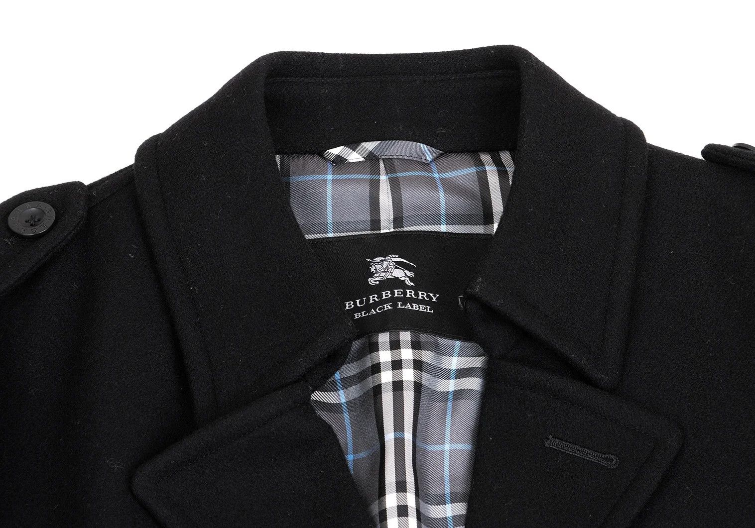Burberry Cashmere Blend Wool Nylon Melton Half Coat in Black, L Size US XXS / EU 40 - 3 Thumbnail