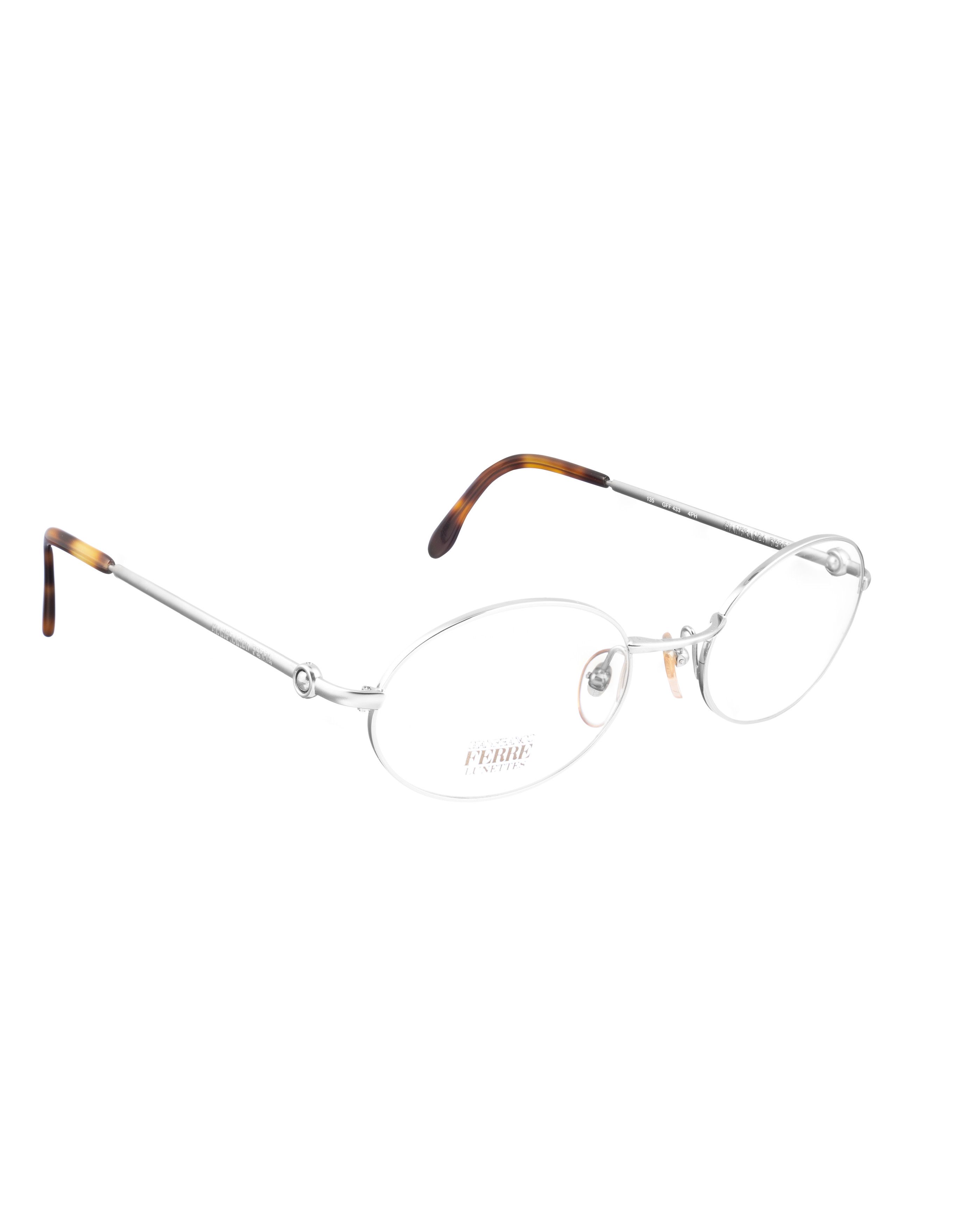 Gianfranco Ferre Gianfranco Ferre 00s Oval Silver and Havana Glasses Size ONE SIZE - 1 Thumbnail