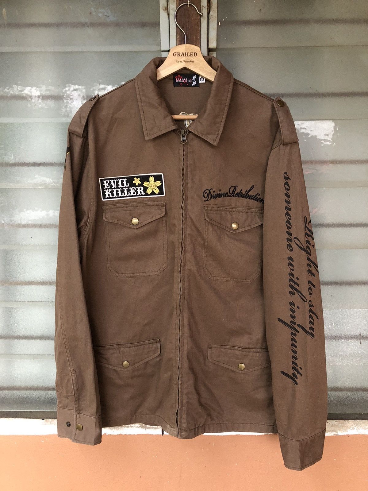 Japanese Brand Vintage Divine Retribution Embroided Ninja Girl Rare Jacket Size US XL / EU 56 / 4 - 2 Thumbnail