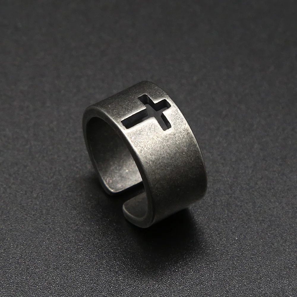 Jewelry Christian Cross Ring Jewelry Streetwear Fashion Gift Size ONE SIZE - 5 Thumbnail