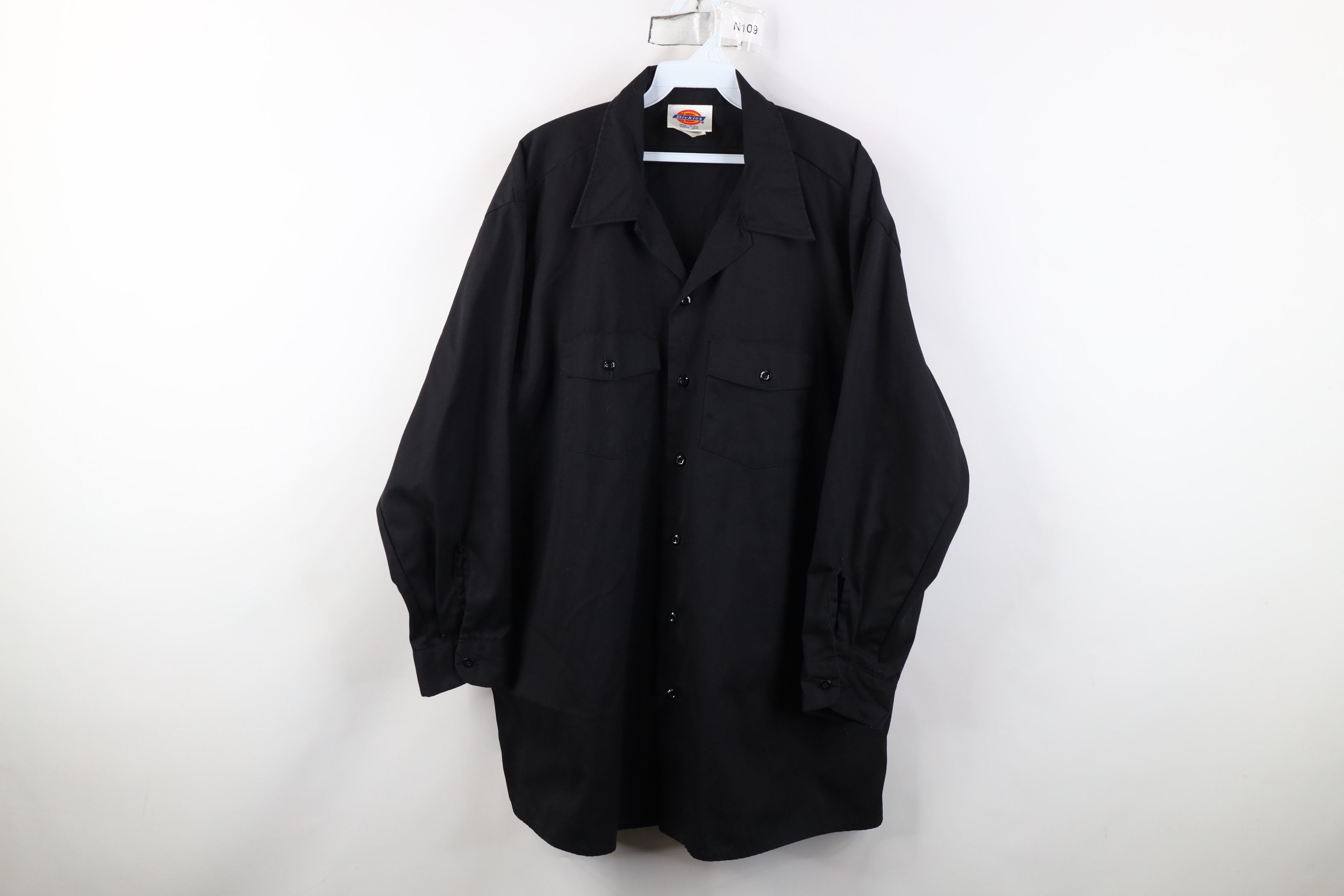 Dickies Vintage 90s Dickies Mechanic Workwear Button Shirt Black USA Size US L / EU 52-54 / 3 - 1 Thumbnail