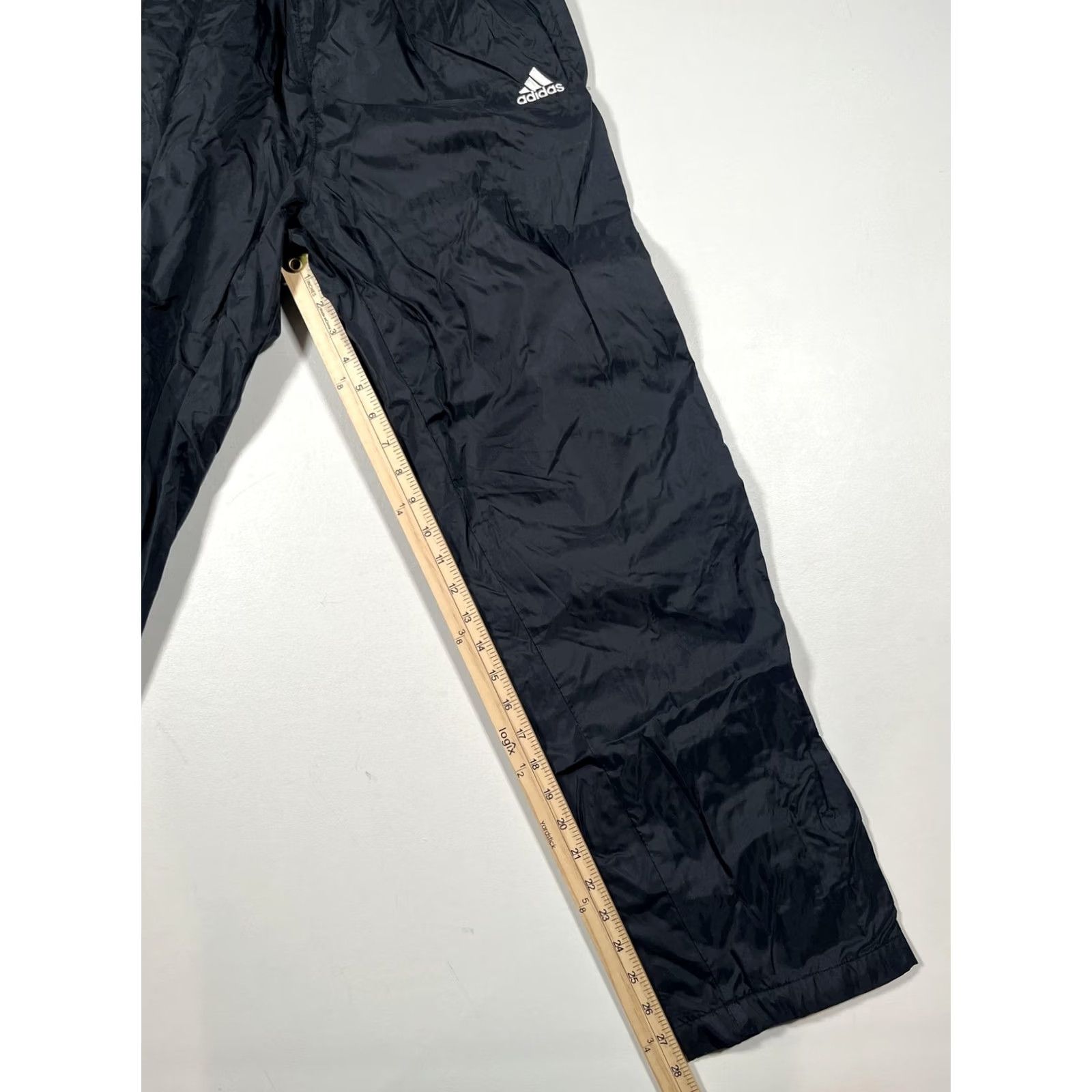 Adidas VINTAGE Adidas Tearaway Track Pants Mens M Black 3-Stripes Snap Sides 2001 Adidas Team Mens Track Pants Size US 31 - 7 Thumbnail