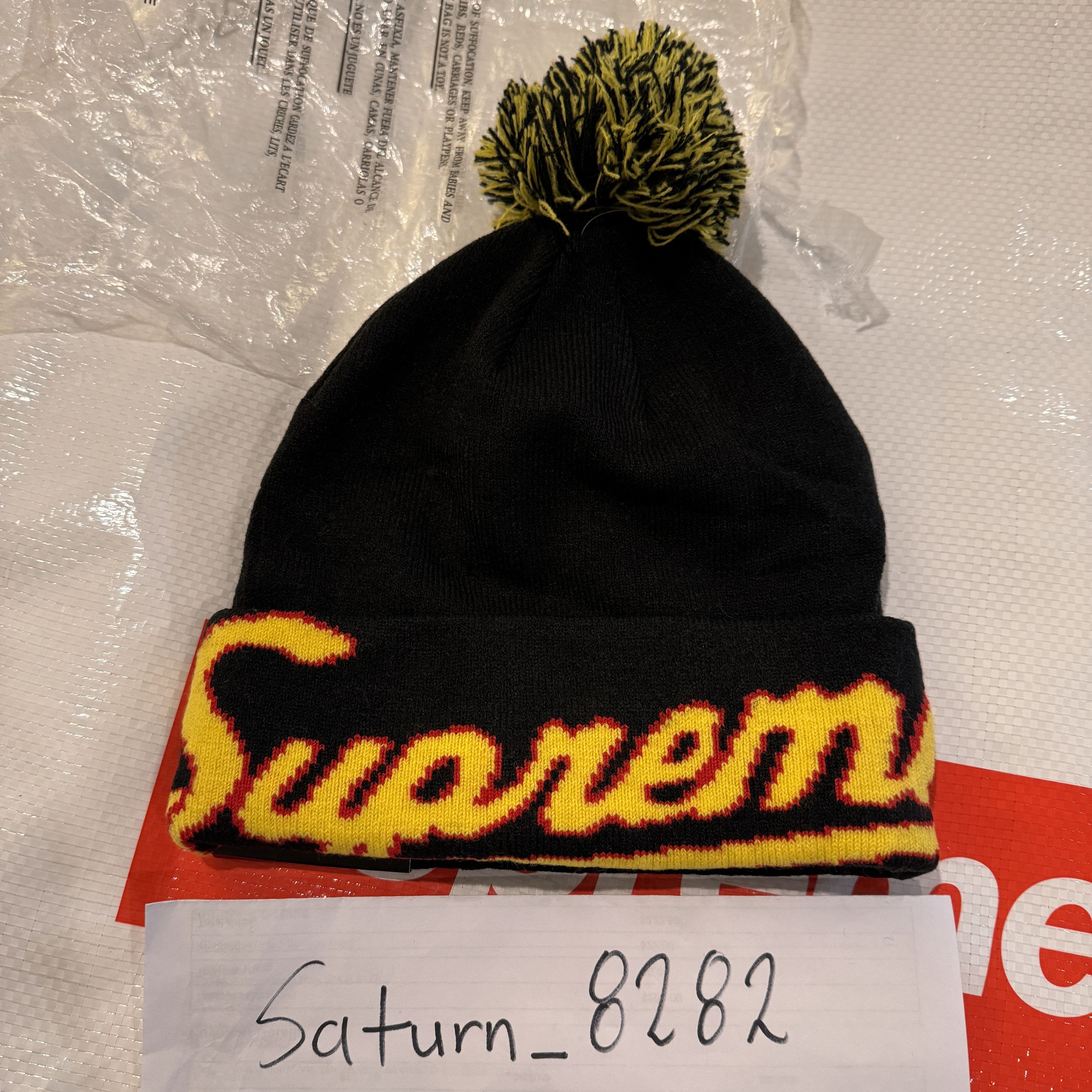 New Era Supreme Script Beanie | Grailed