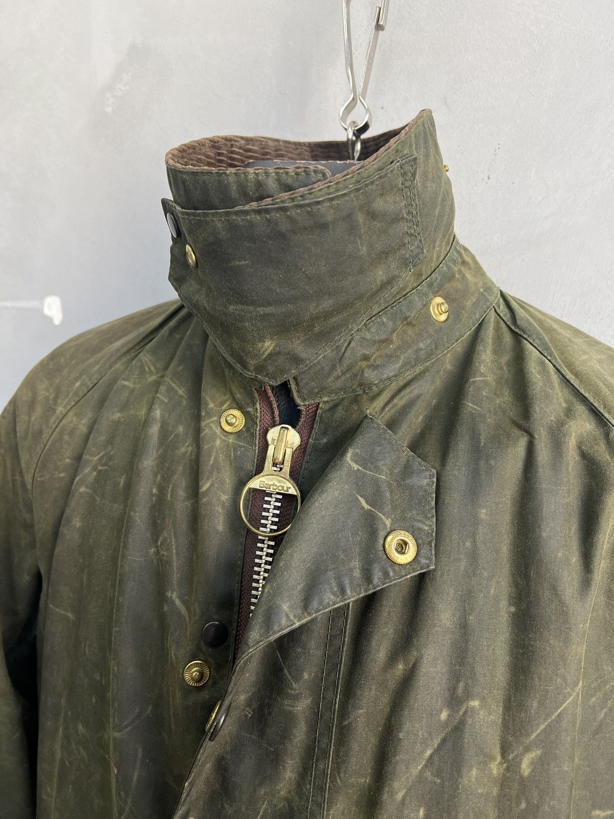 Barbour Vintage Barbour Beaufort waxed Olive Field Jacket Military Size US S / EU 44-46 / 1 - 8 Thumbnail