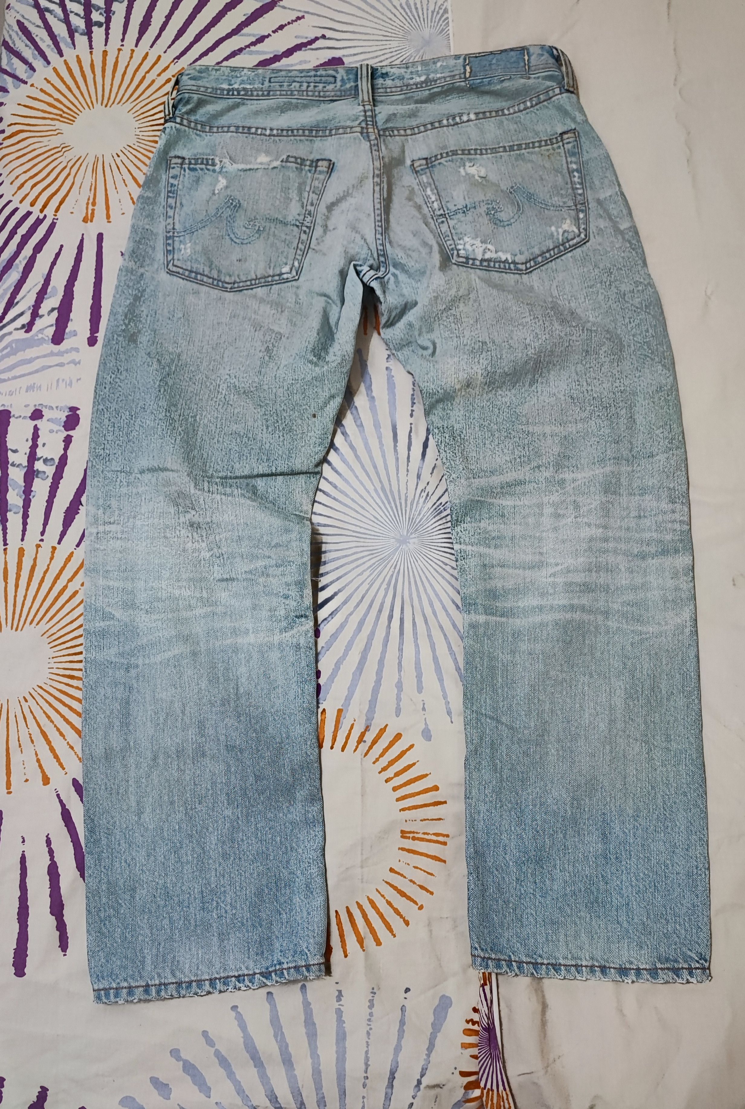 AG Adriano Goldschmied AG Adriano Goldschmied Distressed Faded Blue Jeans Size US 33 - 7 Thumbnail