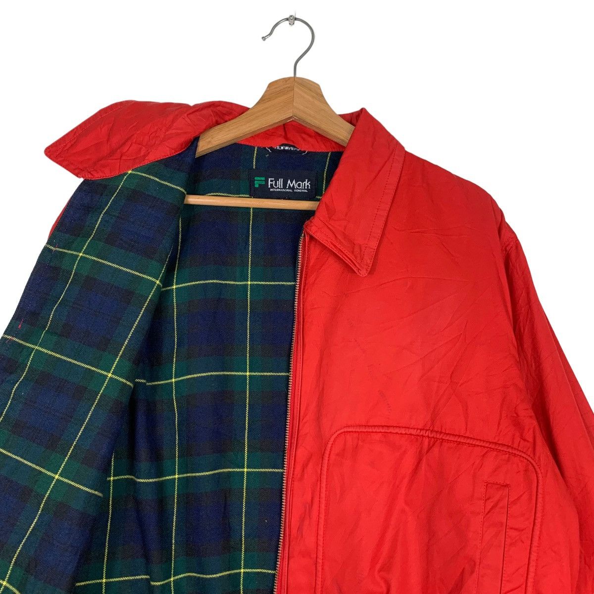 Japanese Brand Vintage FULL MARK Checked Lined Red Casual Jacket #0307-C14 Size US M / EU 48-50 / 2 - 11 Thumbnail