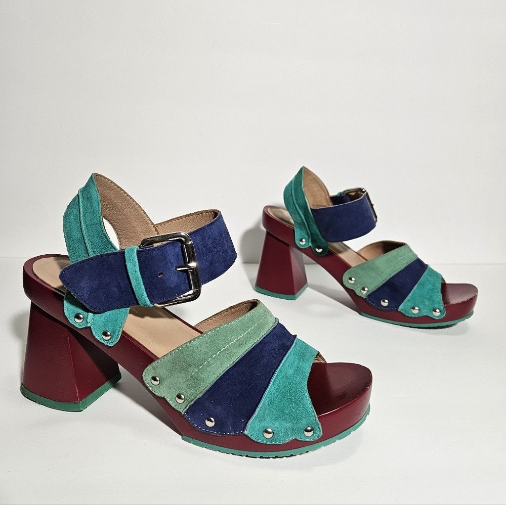 John Fluevog John Fluevog Summer of Love Dashuri Suede Clog Sandals Size US 9 / IT 39 - 1 Thumbnail