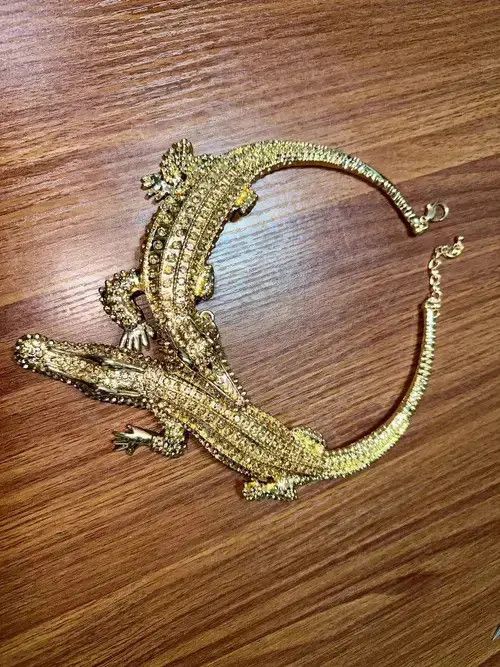 Jewelry Full Crystal Crocodile Necklace Size ONE SIZE - 3 Thumbnail