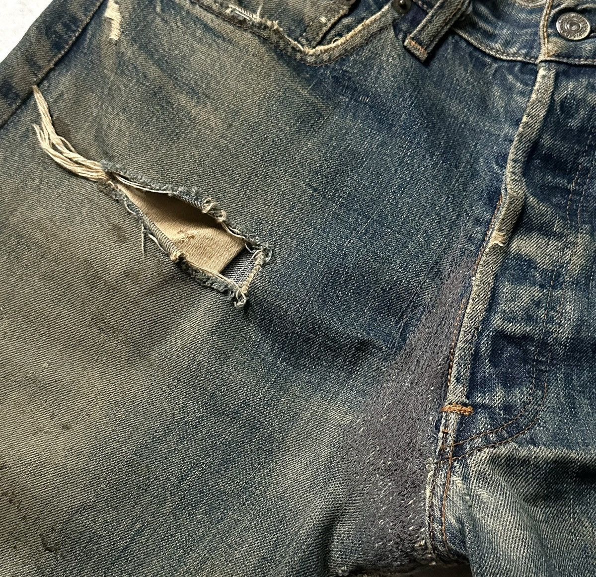 Levi's 70’s Vintage Levis THRASHED Dirt Wash Denim Size US 33 - 6 Thumbnail