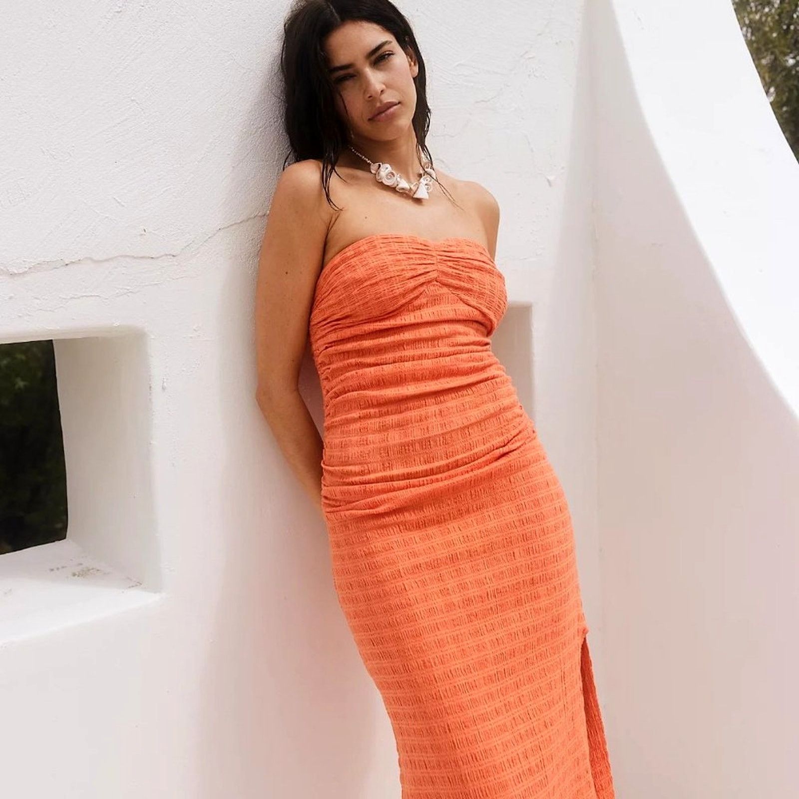 Free People Free People Brandie Midi Dress Flamingo- size L Size L / US 10 / IT 46 - 3 Thumbnail