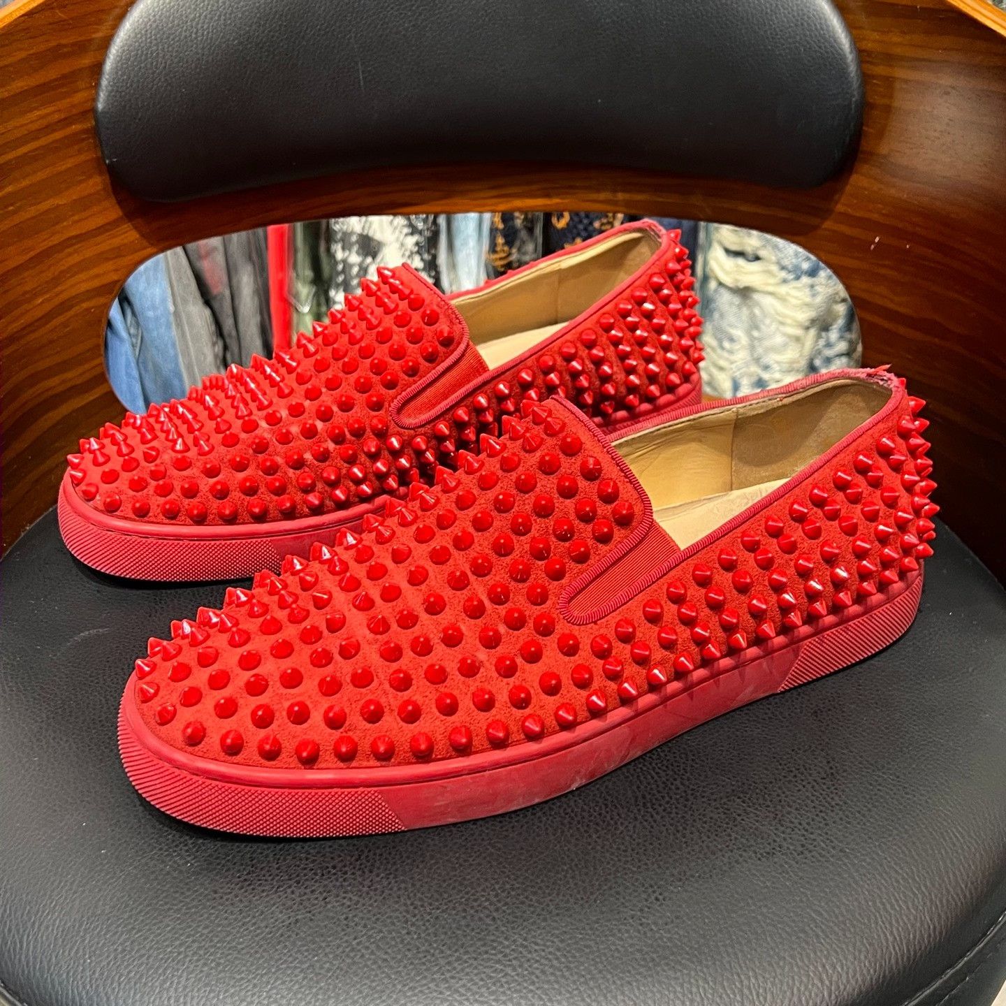 Christian Louboutin Christian Louboutin Red Lowtop Sneakers 8.5 Men Size US 8.5 / EU 41-42 - 1 Thumbnail