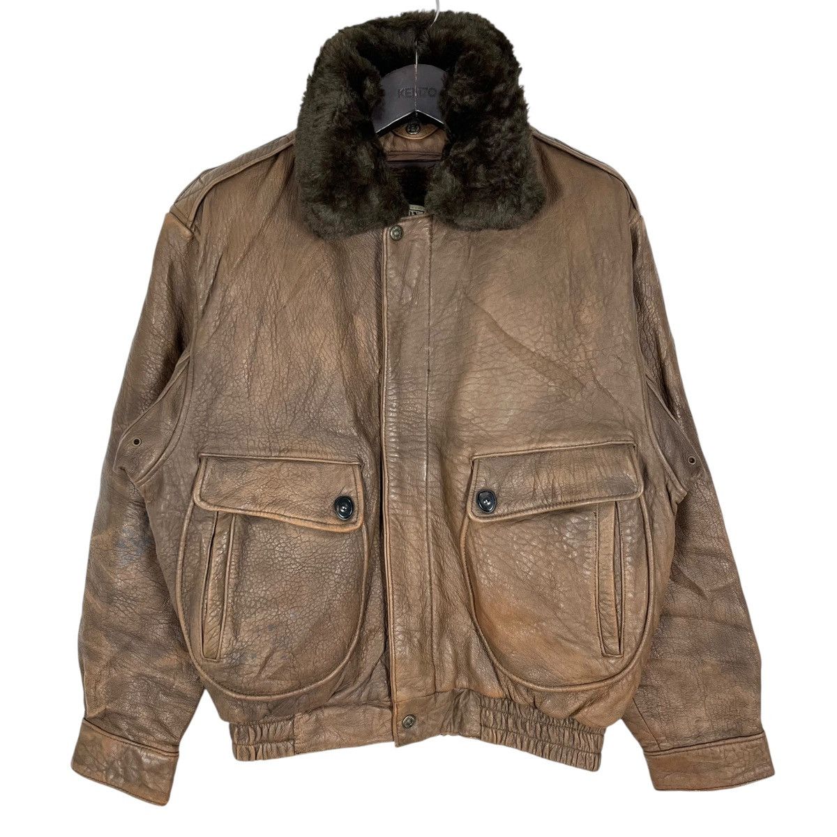 Vintage Vintage Houston US Military Garment Flight Leather Jacket Size US M / EU 48-50 / 2 - 1 Thumbnail