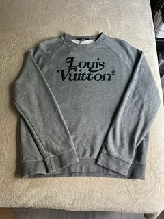 Louis Vuitton Men XL Cream Cable Knit Jumbo LV Logo Initial Sweater Pull Over 121lv4