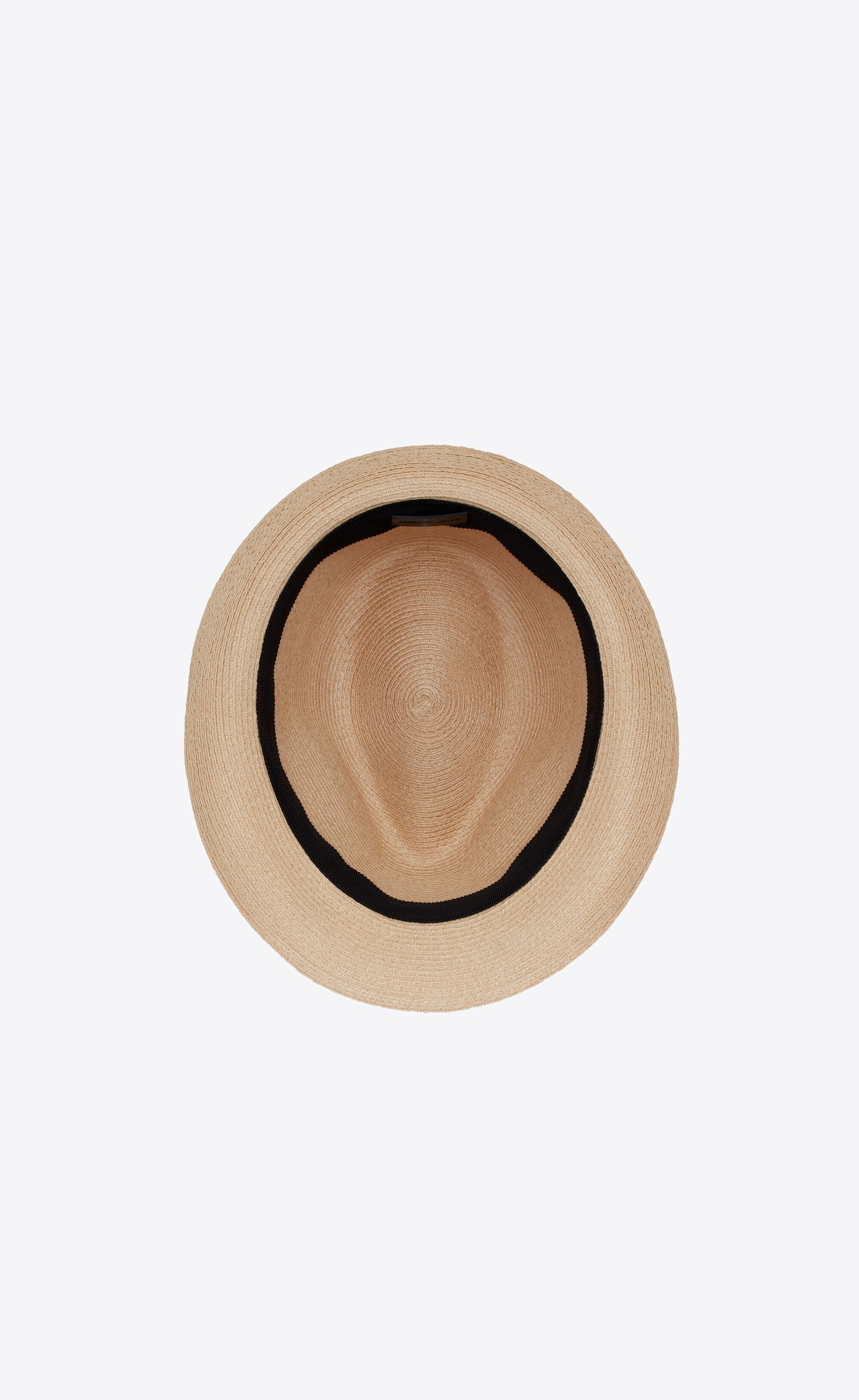 Saint Laurent Paris o1s1wg110125 Size: 58 / 733862 Trilby Hat Straw Black/Beige Size ONE SIZE - 5 Thumbnail