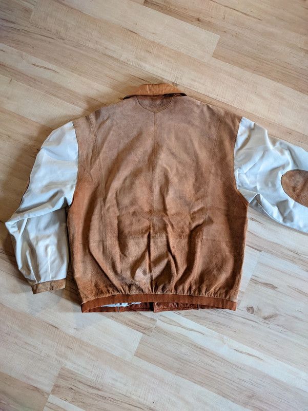 Vintage Albackens Light Brown Nubuck Leather Jacket Size US XL / EU 56 / 4 - 2 Thumbnail