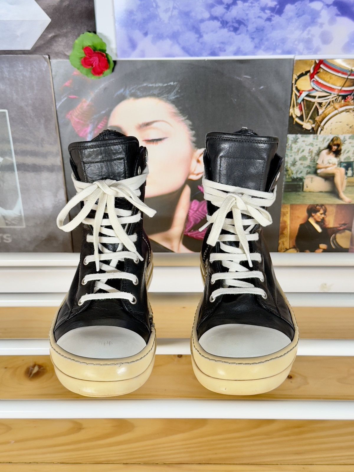 Rick Owens 2013 Mainline High Top Leather Ramones Size US 6 / IT 36 - 5 Thumbnail