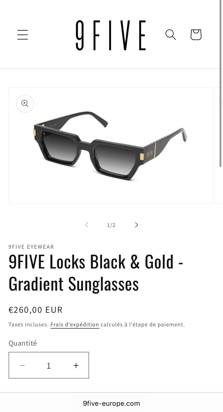 9FIVE 9Five Tiffany Locks Black & 24K Gold Sunglasses – Rare Size ONE SIZE - 3 Thumbnail