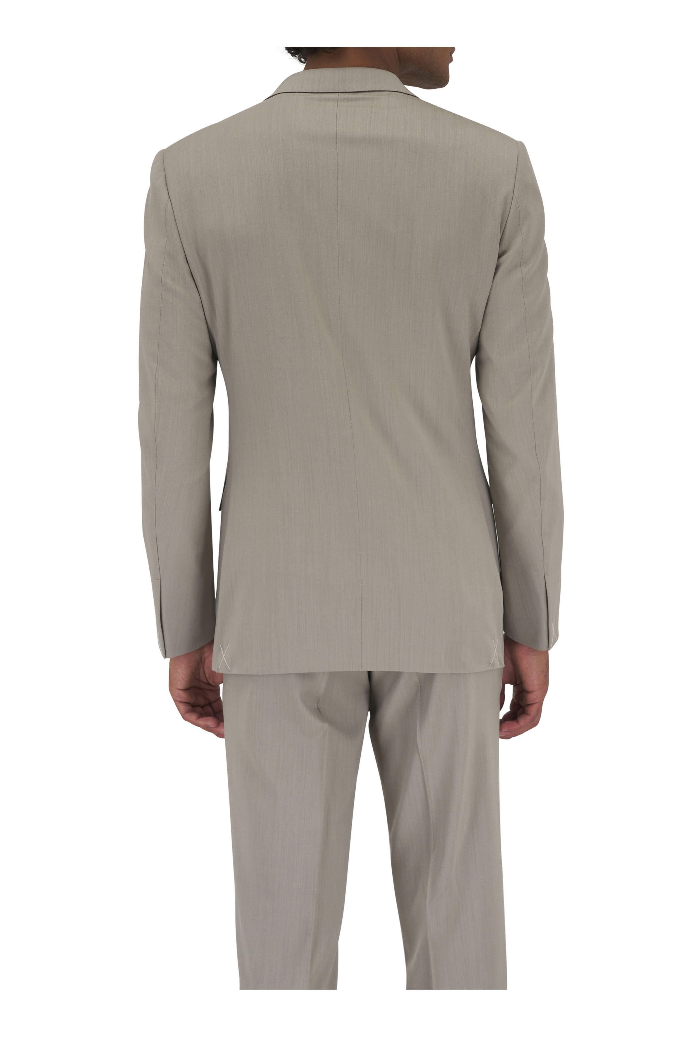 Z Zegna o1mtch0225 Wool Suit in Tan Size 44R - 4 Thumbnail