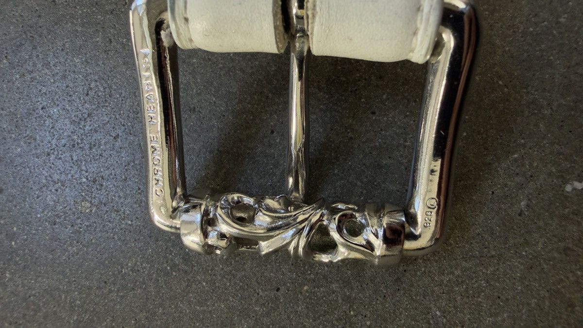 Chrome Hearts RARE! Chrome Hearts White Leather Roller Belt Size 36 - 11 Thumbnail