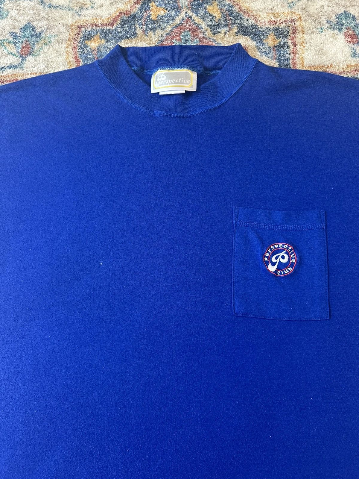 Vintage Vintage Perspective Logo Blue Pocket T-shirt Large Size US L / EU 52-54 / 3 - 5 Thumbnail