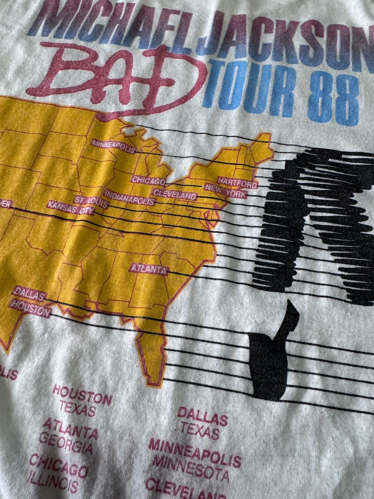 Band Tees 1988 Michael Jackson Bad Tour 88 80s VTG Spring Ford Shirt Size US XL / EU 56 / 4 - 5 Thumbnail
