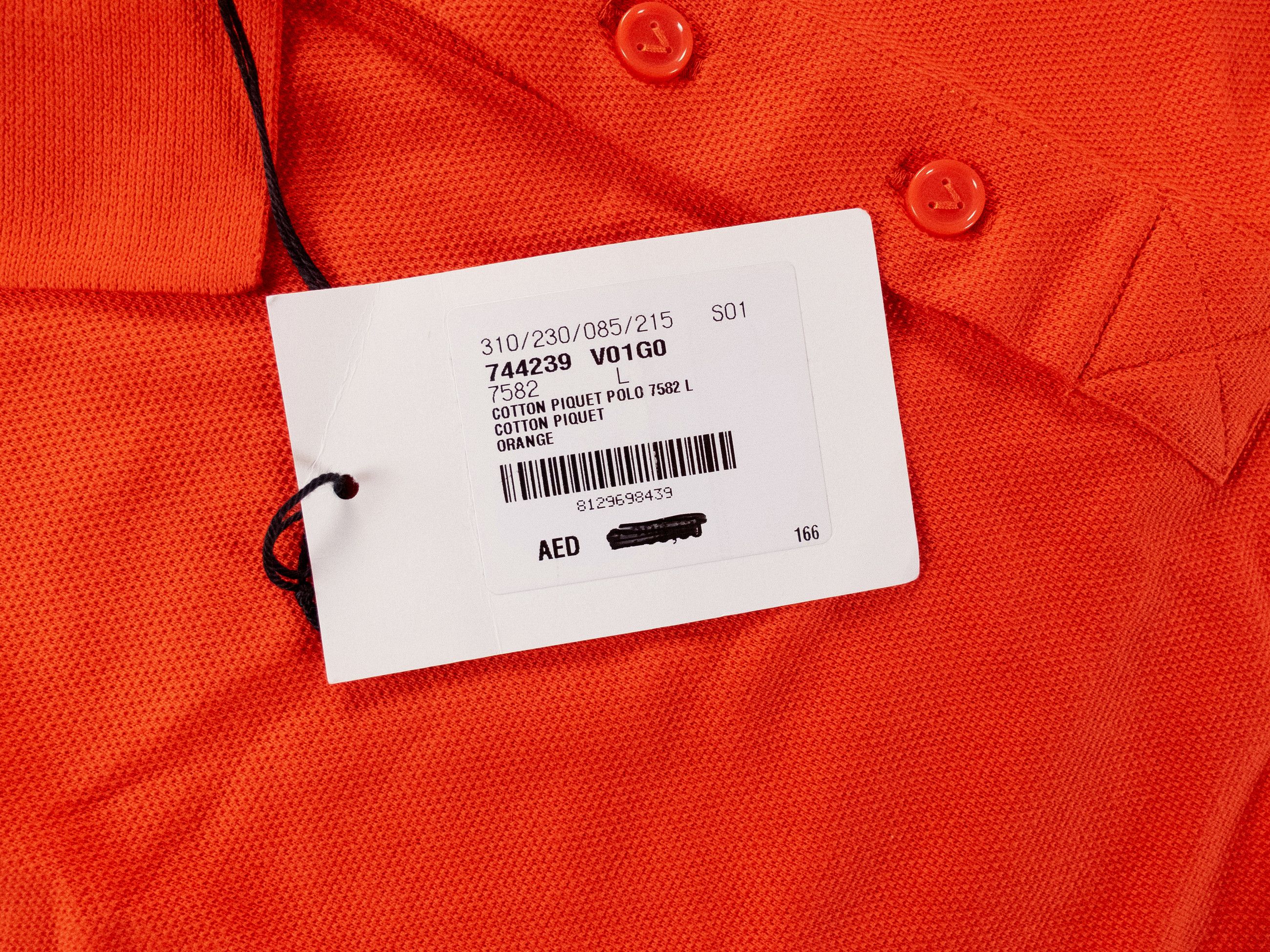 Bottega Veneta BOTTEGA VENETA solid orange pique cotton polo shirt Large q Size US L / EU 52-54 / 3 - 4 Thumbnail