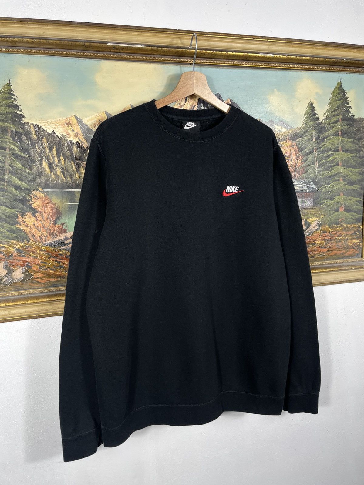 Nike Black Crewneck Sweatshirt Nike Baggy Loose Skate Hiphop Rap Size US L / EU 52-54 / 3 - 3 Thumbnail