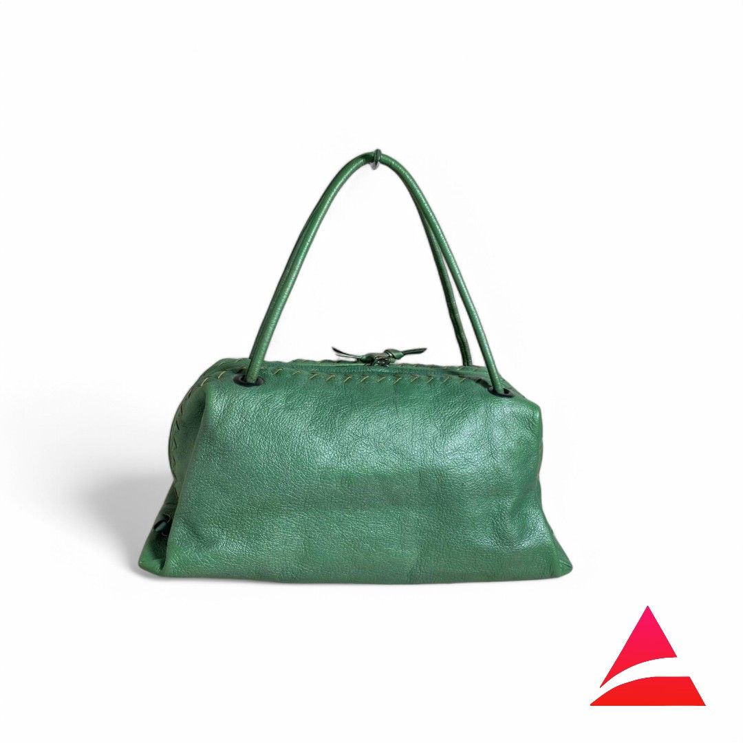 Bottega Veneta Bottega Veneta - Intrecciato Emerald Green Handbag Leather Size ONE SIZE - 1 Thumbnail