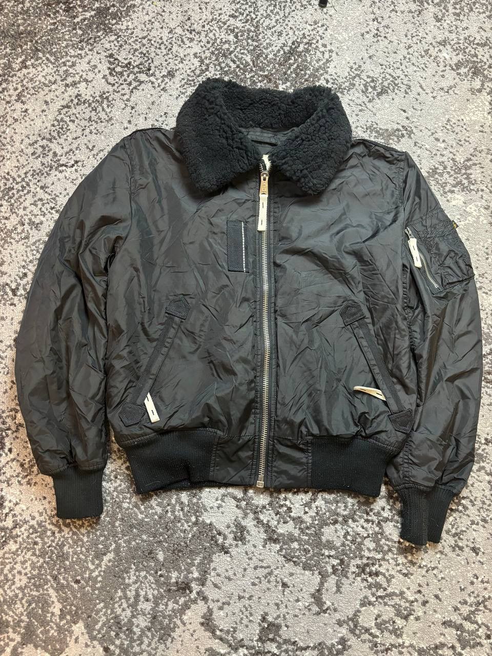 Alpha Industries × Vintage Vintage Y2K Alpha Industries Fur Collar Flight B-15 Jacket Size US L / EU 52-54 / 3 - 2 Thumbnail