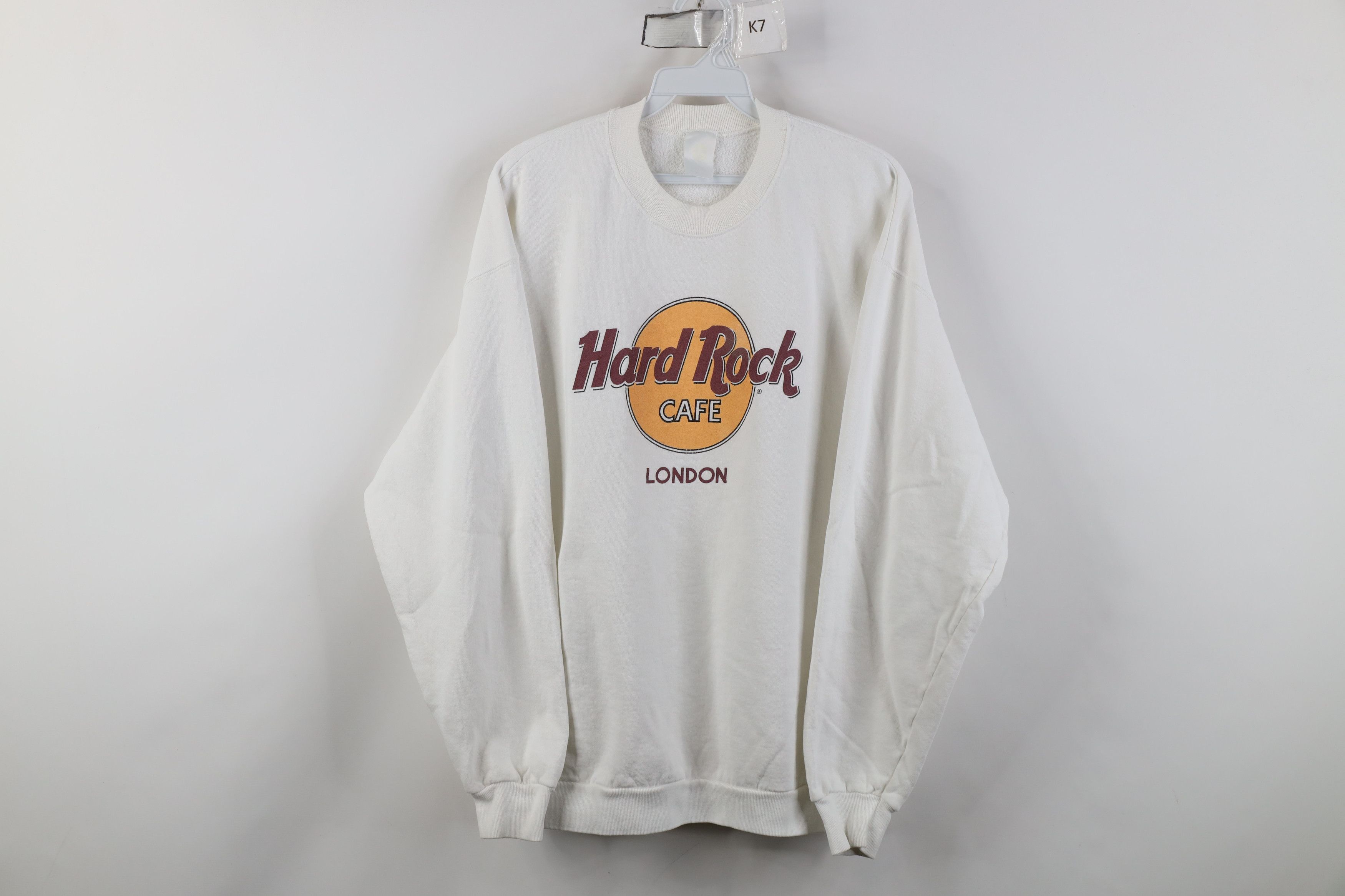 Hard Rock Cafe Vintage 90s Hard Rock Cafe London Crewneck Sweatshirt White Size XL / US 12-14 / IT 48-50 - 1 Thumbnail