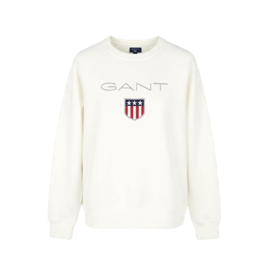 Gant SHIELD C-NECK M Eggshell White Logo Sweatshirt 87235 Size US M / EU 48-50 / 2 - 1 Thumbnail