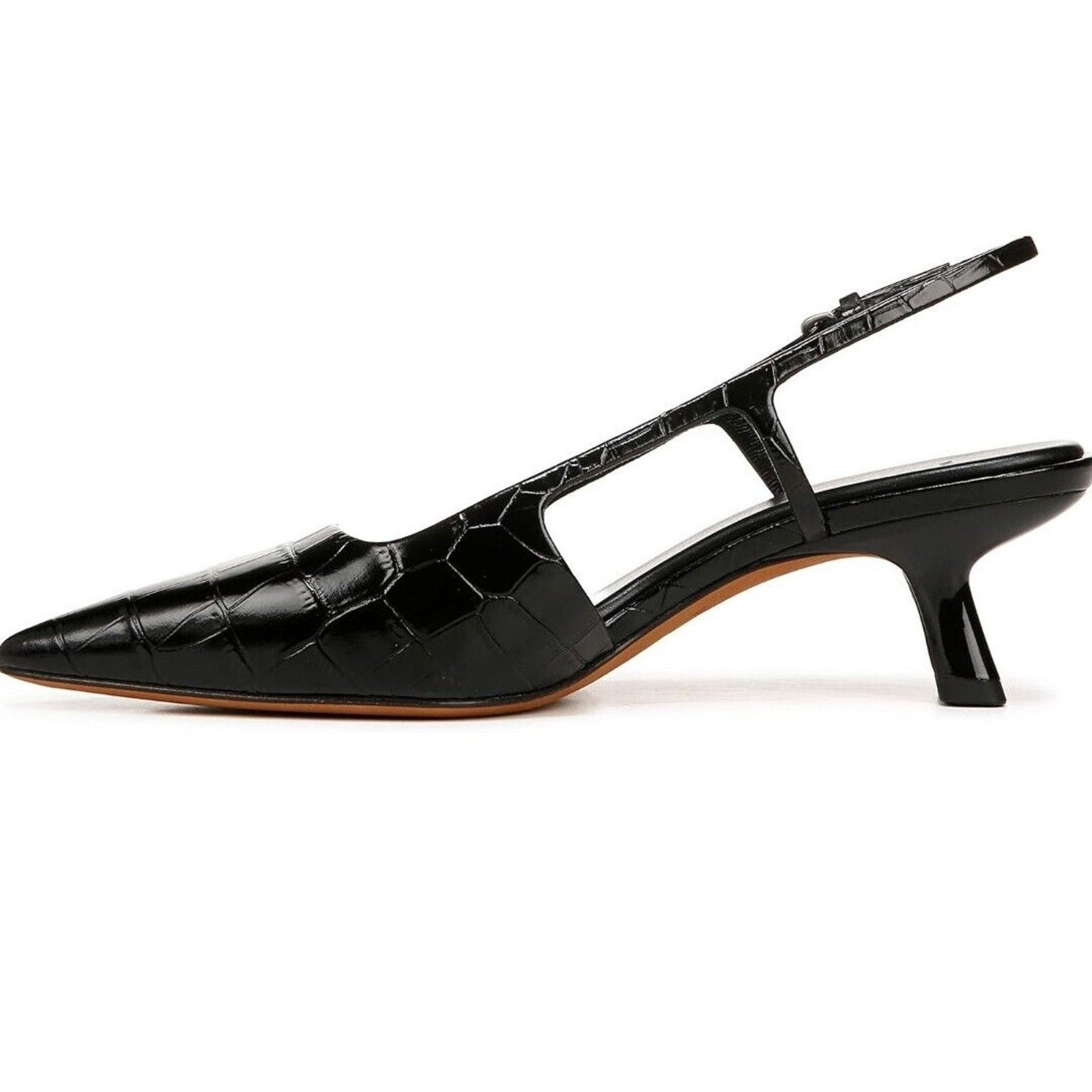 Vince Vince Womens Bianca Black CR, Black Crock Print Leather Size US 6.5 / IT 36.5 - 9 Thumbnail