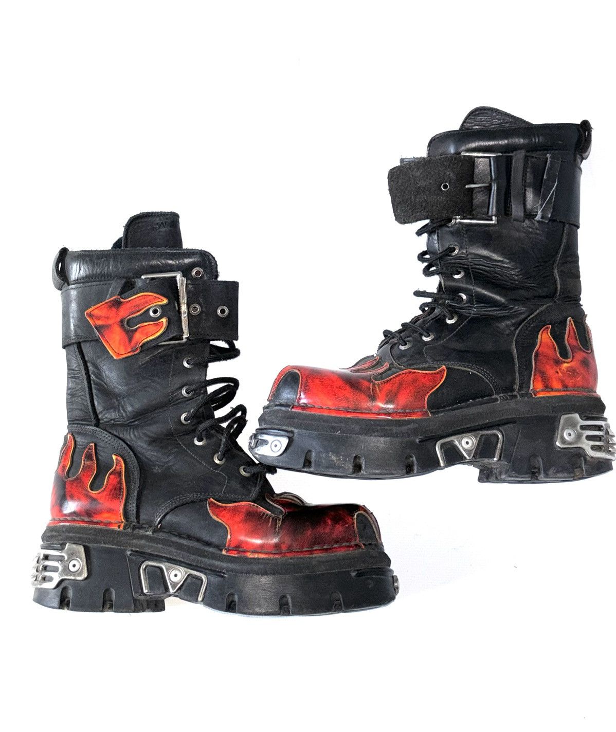 New Rock Vintage New Rock Flame leather boots Size US 8 / EU 41 - 4 Thumbnail