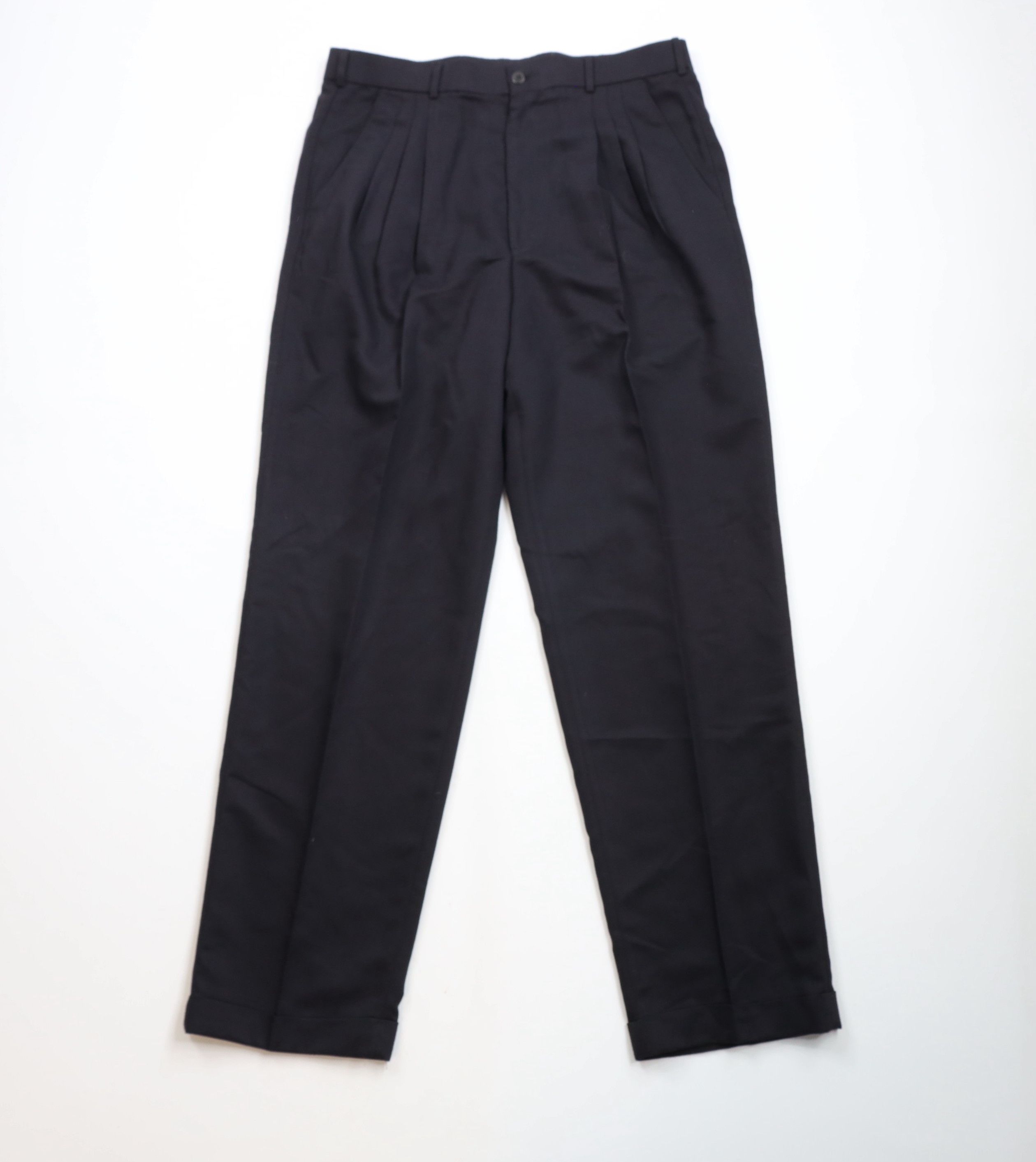 Vintage Vintage 90s Streetwear Blend Wide Leg Chino Pants Dark Blue Size US 34 / EU 50 - 1 Thumbnail