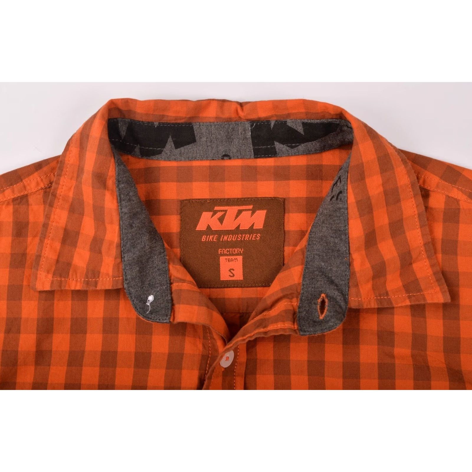 Vintage KTM Bike Industries Factory Team Orange Check Button Shirt Racing Size S Mens Size US S / EU 44-46 / 1 - 3 Thumbnail