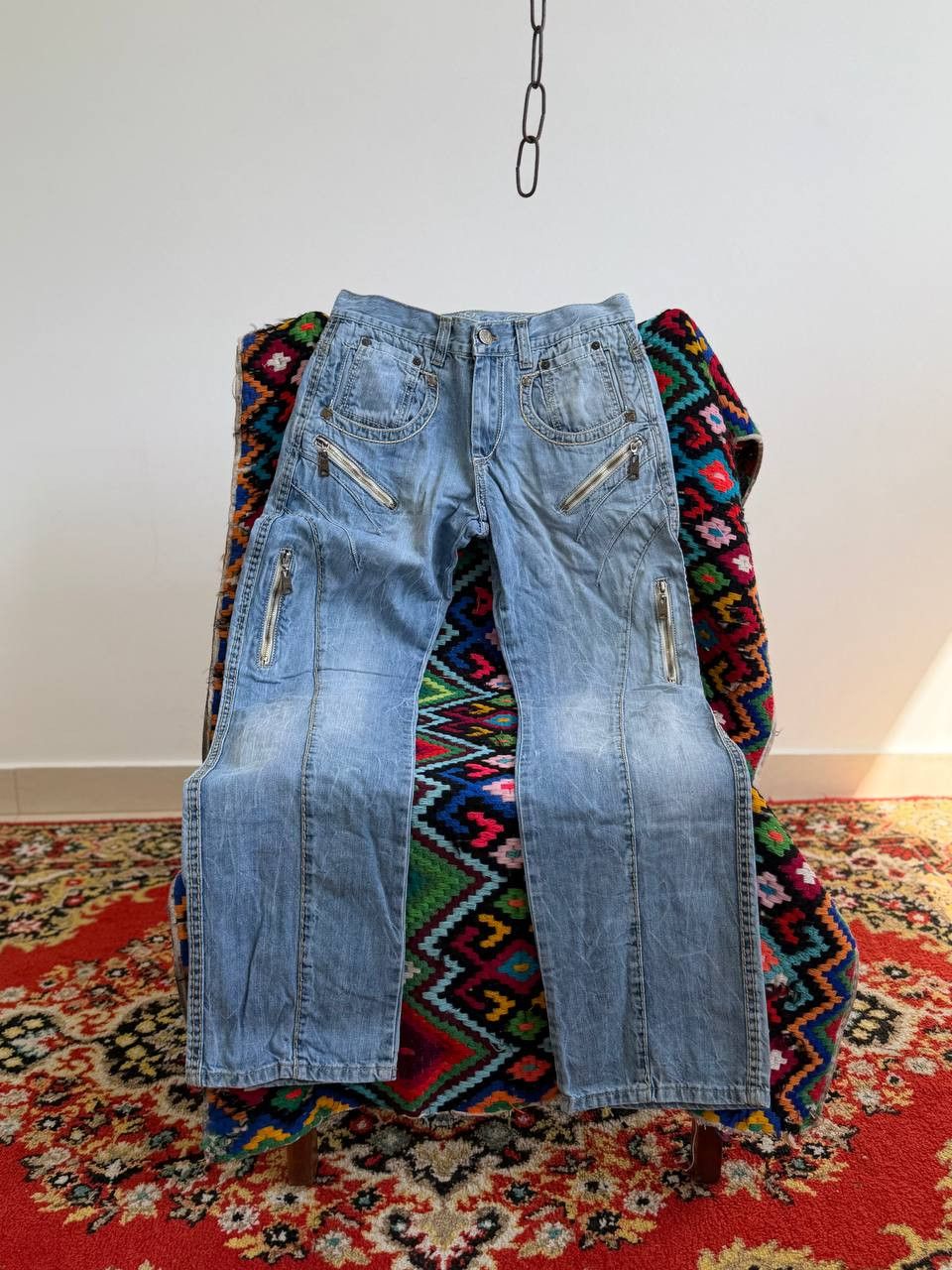 If Six Was Nine AVANT GARDE WASHED BAGGY edhardy STYLE CARGO JEANS Size US 32 / EU 48 - 2 Thumbnail