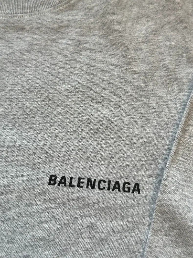 Balenciaga Balenciaga Gray Front and Back Logo Short Sleeve Size US XS / EU 42 / 0 - 3 Thumbnail