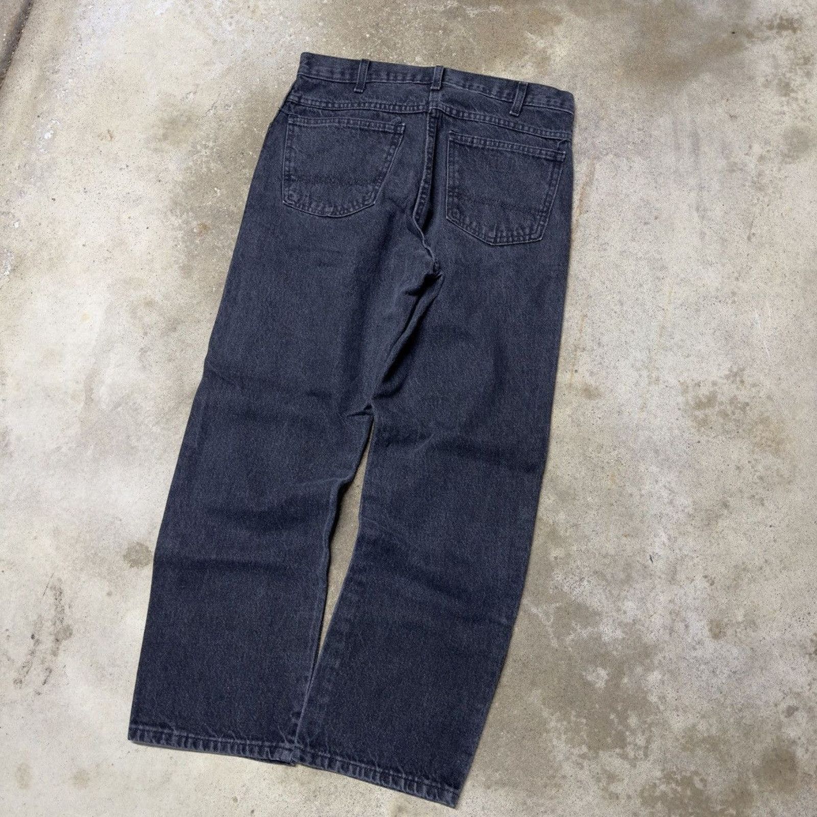 Vintage Faded Black Dickies Denim Work Jeans Skater ERD Grunge Size US 33 - 4 Thumbnail