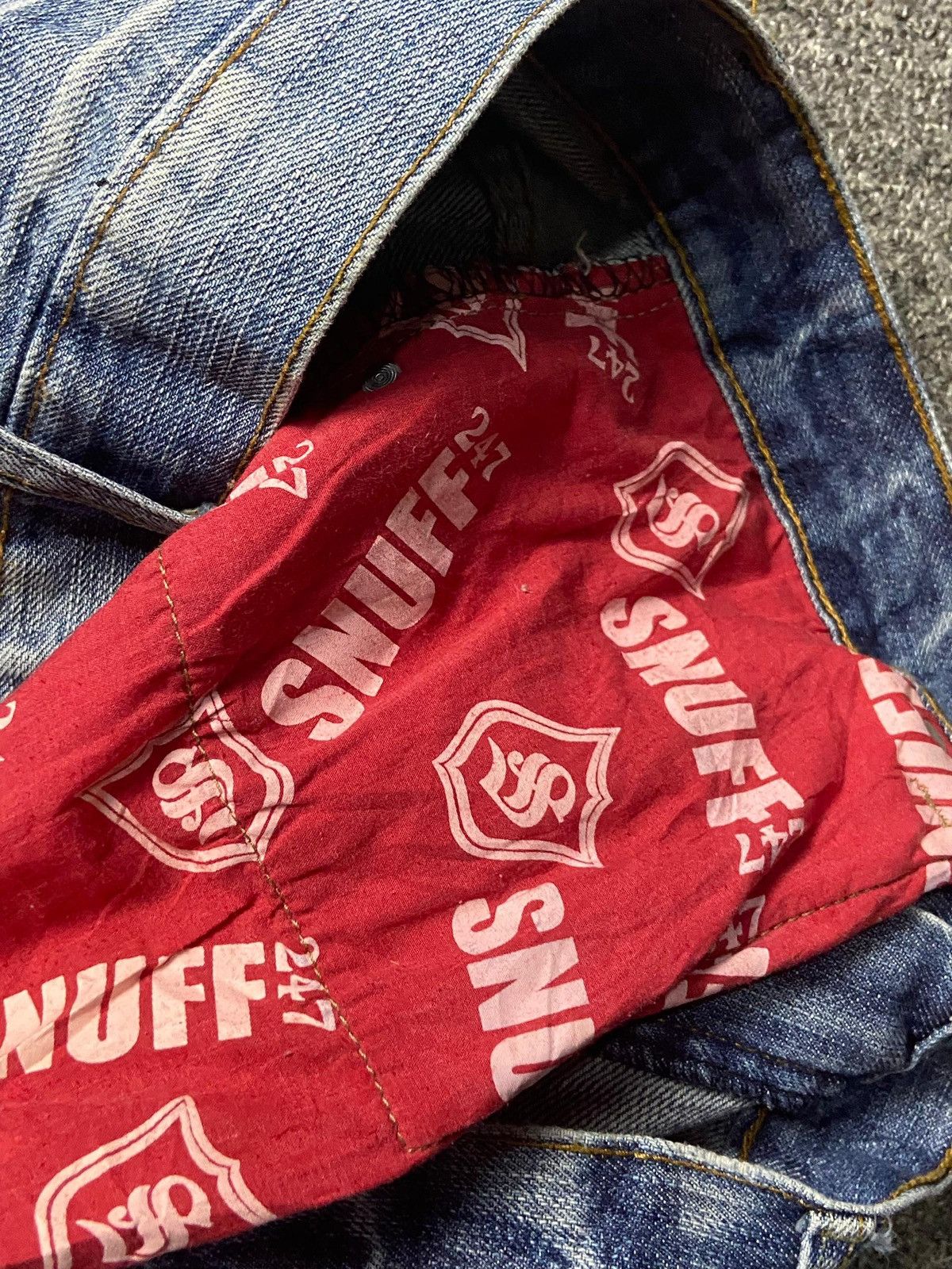 Japanese Brand Vintage SNUFF 247 Distressed Ripped Jeans (141) Size US 33 - 6 Thumbnail